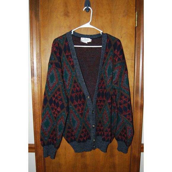 VINTAGE SEARS ROEBUCK MEN'S CARDIGAN MADE IN ITALY - Picture 2 of 4